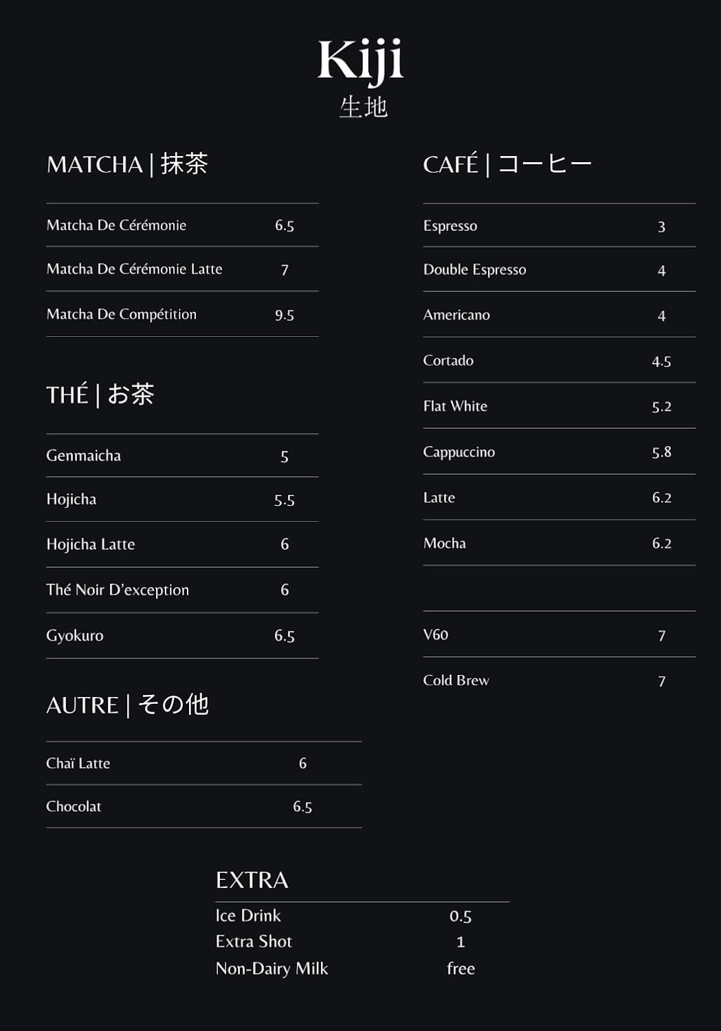 Kiji Montorgueil : Matcha-bar & Coffee-shop